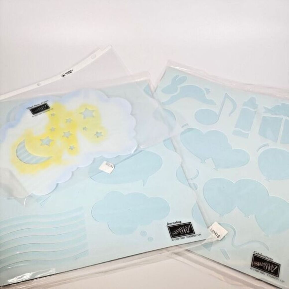 LOT‎ OF 3 Stampin up PLASTIC STENCILS J5